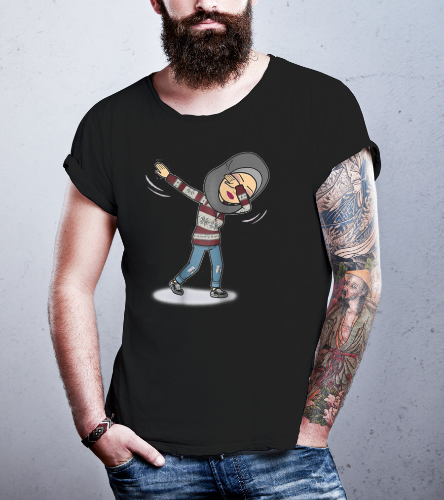 Dabbing Muslim Mom In Hijab Winter T-Shirt