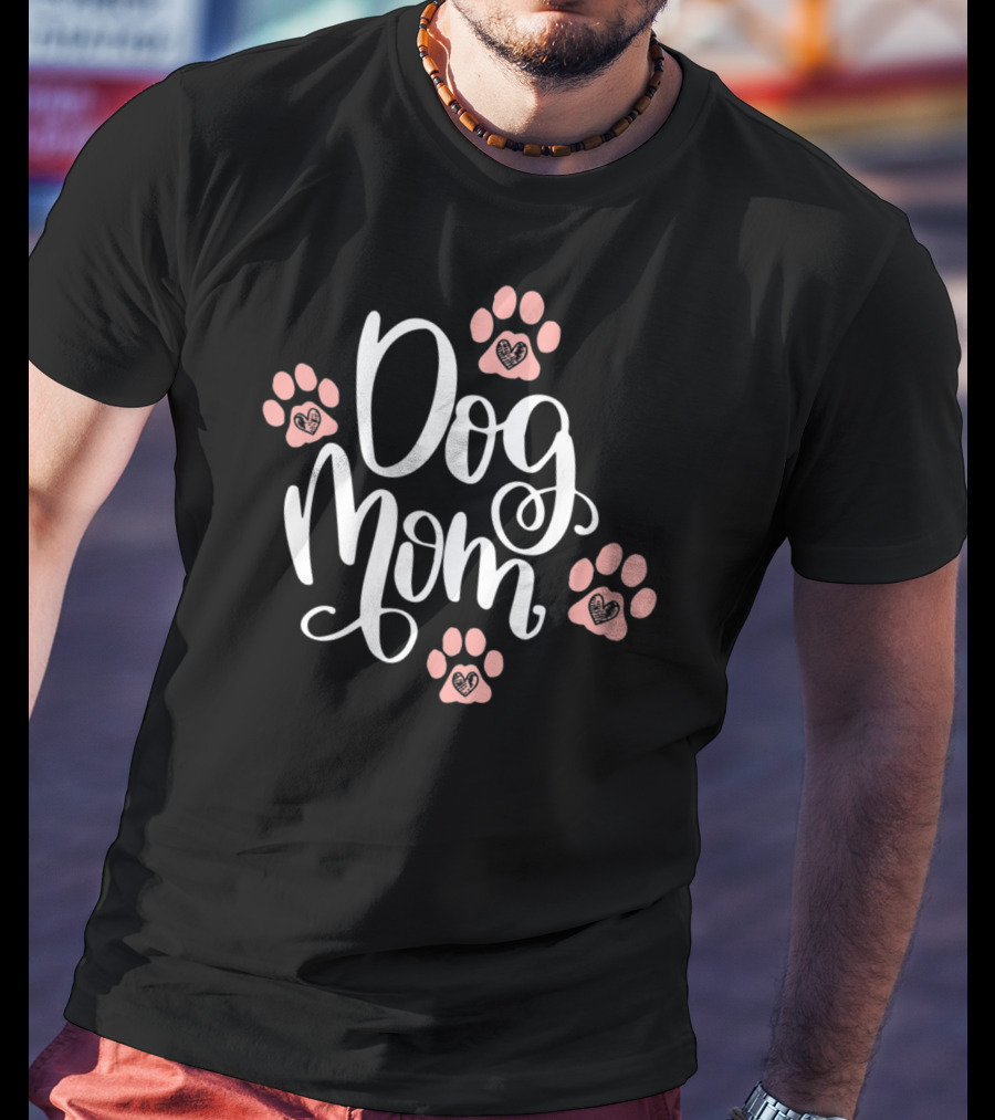 Dog Mom Paw Prints Heart Pet Lover Women75 T-Shirt