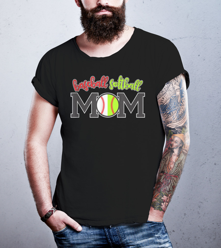 Baseball Softball Mom Funny Fan Game Sports Ball Dad T-Shirt