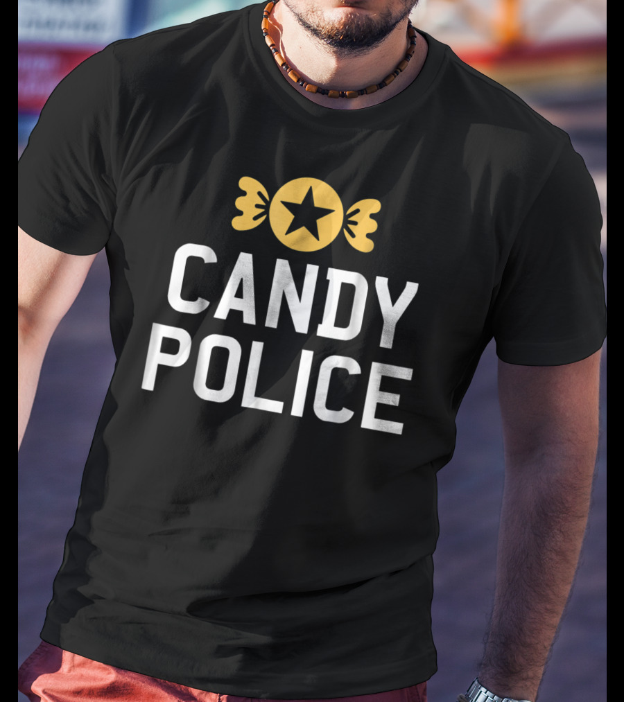 Candy Police Star Badge Halloween Funny T-Shirt