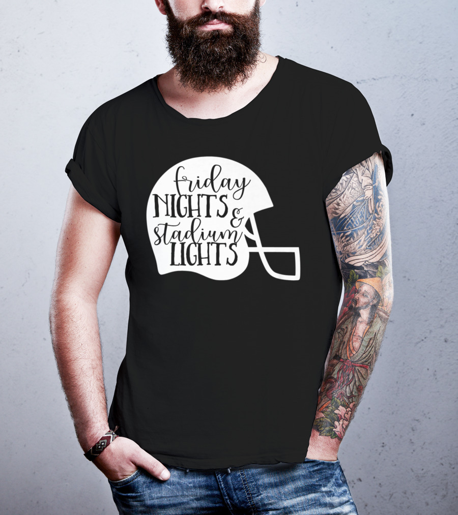 Friday Nights Stadium Lights Football Helmet Mom Mama Fan 3 T-Shirt
