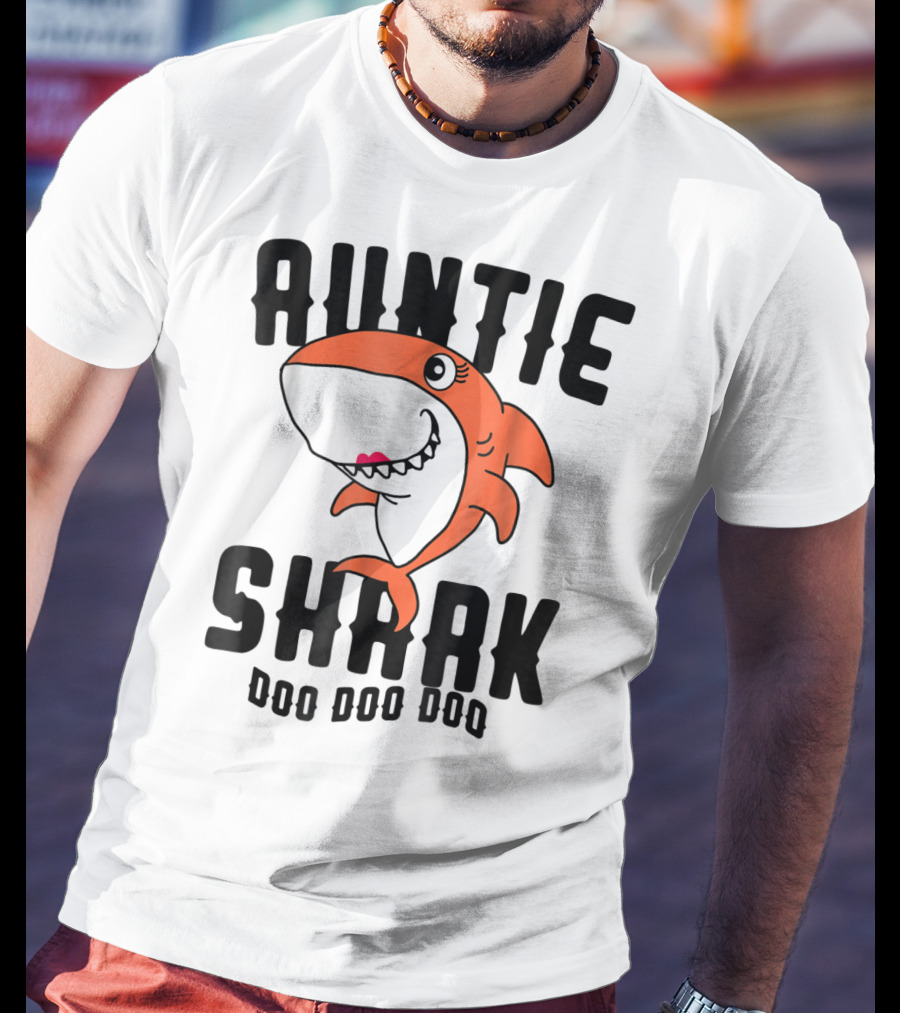 Auntie Shark Doo Doo Doo Mom Grandma Halloween Christmas T-Shirt
