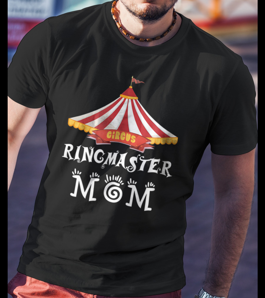 Circus Tent Ringmaster Mom Carnival Birthday Party T-Shirt
