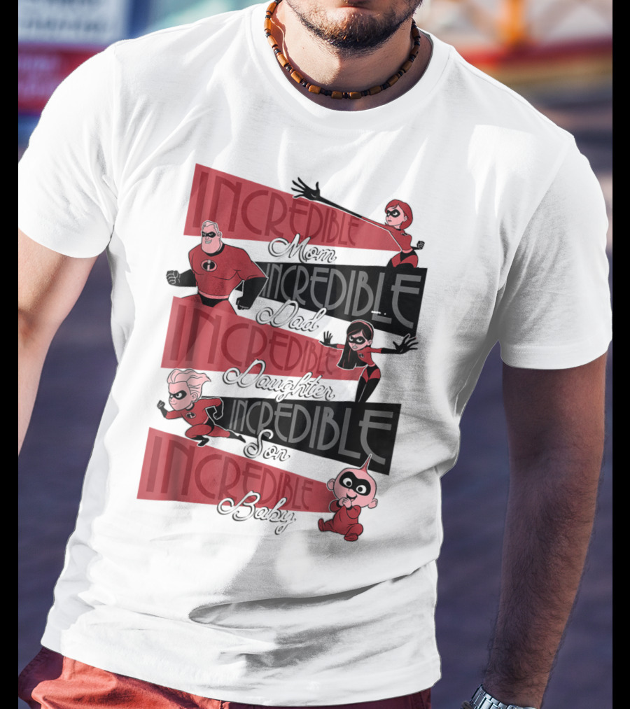 Incredible Mom Dad Daughter Son Baby Disney Pixar Incredibles 2 Elastigirl T-Shirt