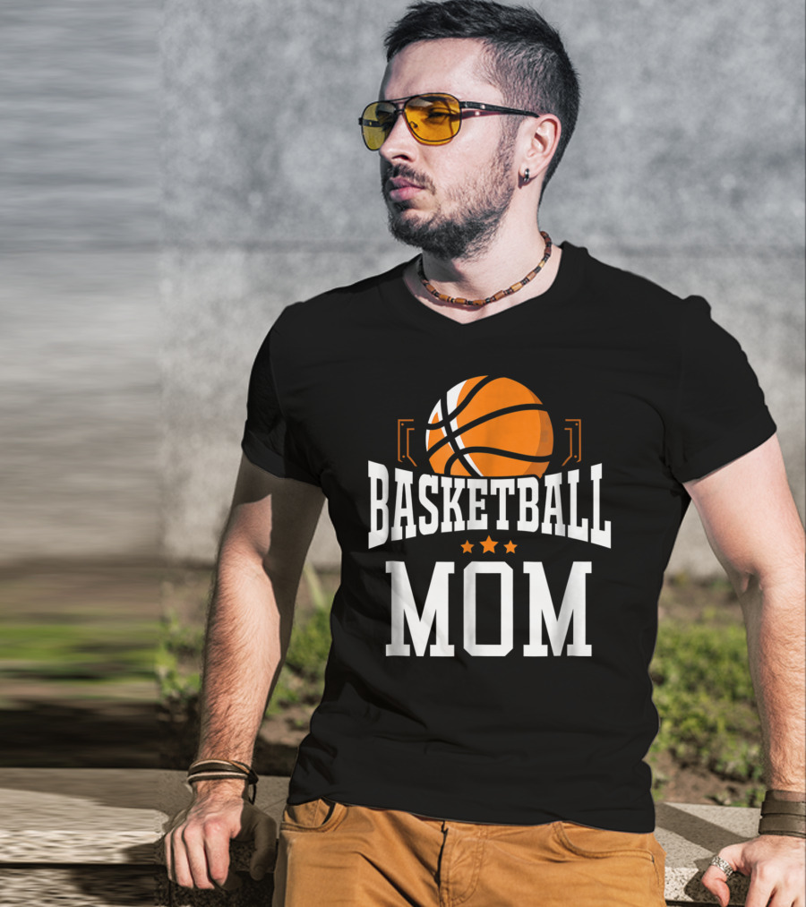 Basketball Mom Stars Hoop Sport T-Shirt