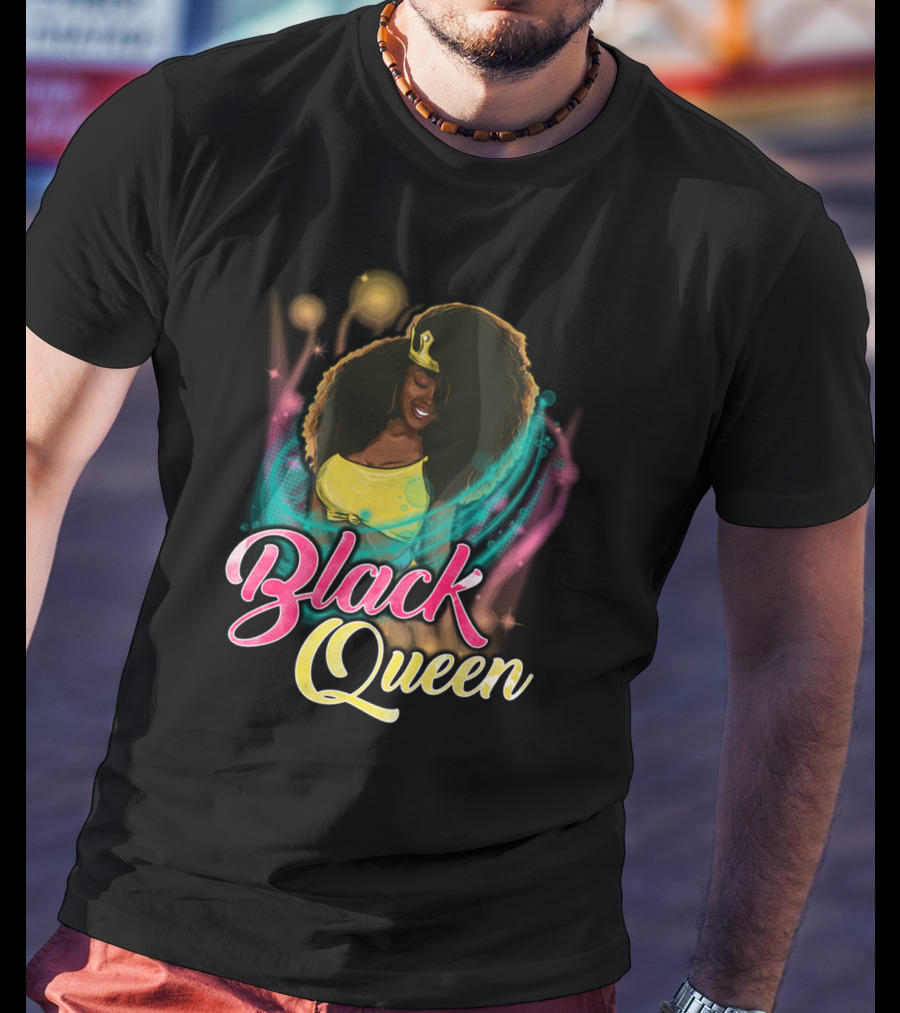 Black Queen Beautiful Afro Diva Mom Wife African9 T-Shirt