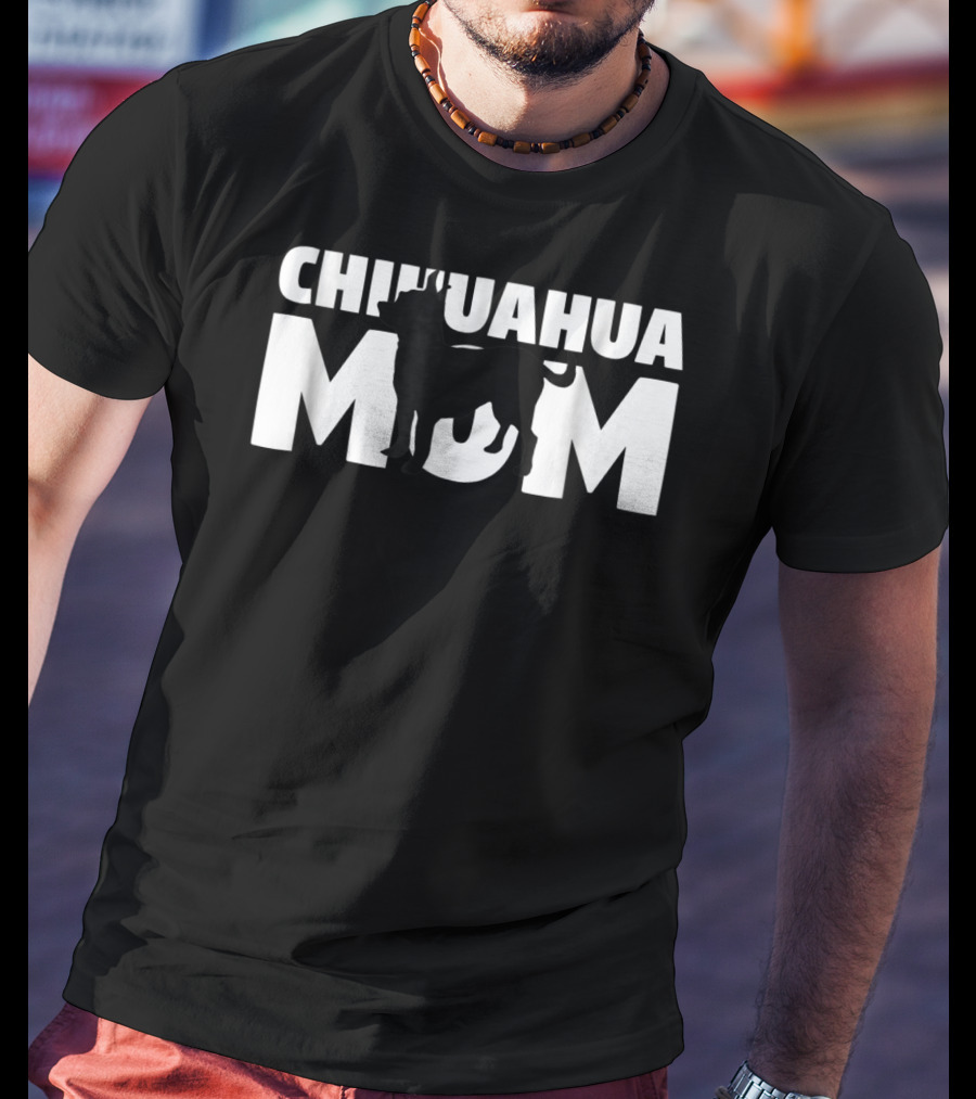 Chihuahua Mom Silhouette Dog Lover Mother's Day Gift T-Shirt