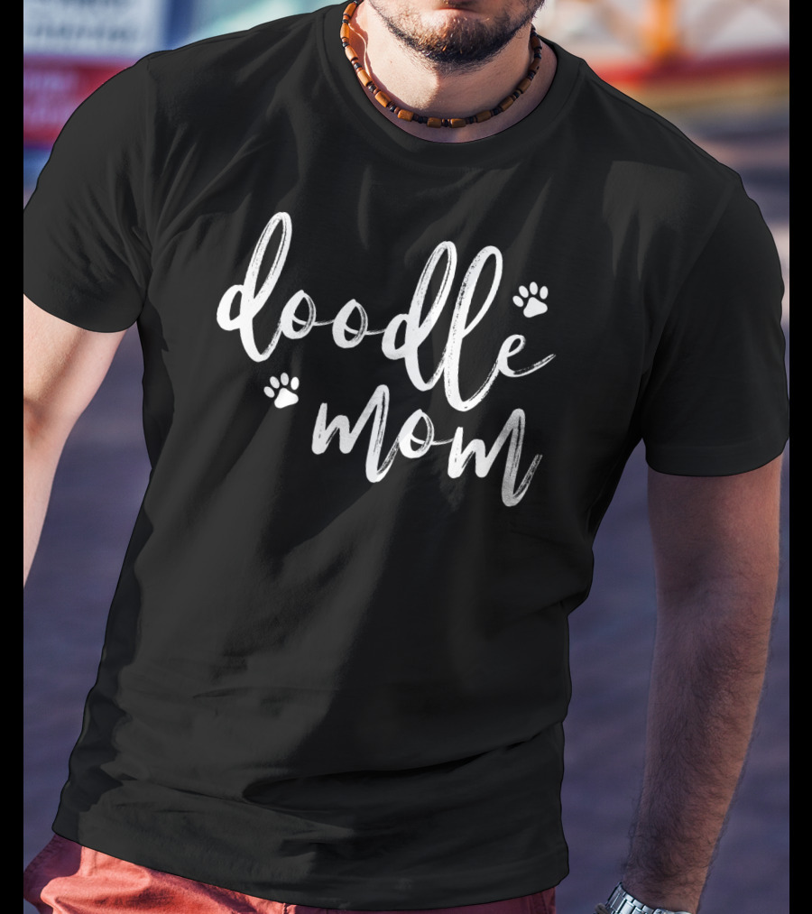 Doodle Mom For Dog Golden Doodle Lovers Paw Print Pullover T-Shirt