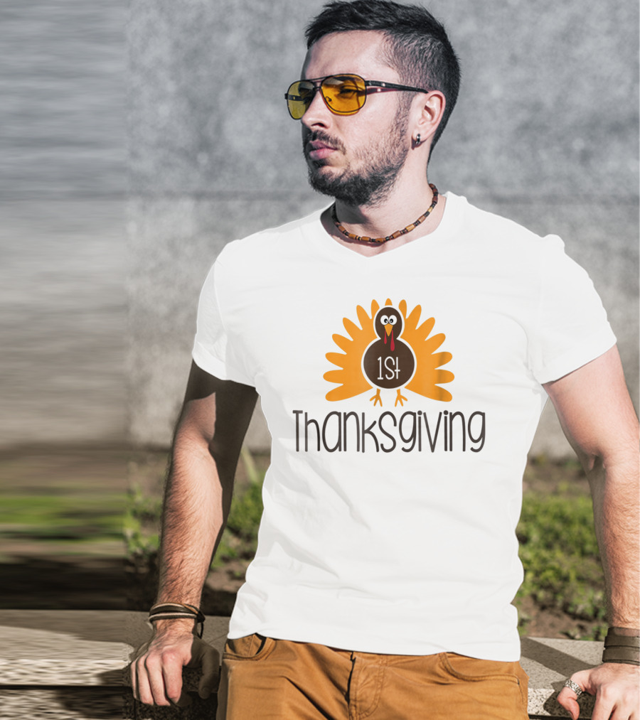 1st Thanksgiving Turkey Pregnant Baby T-Shirt