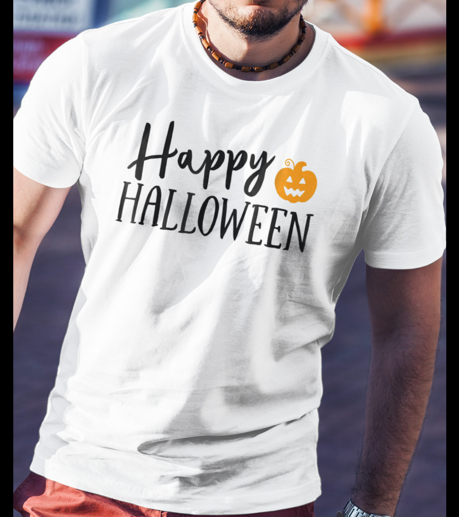Happy Halloween Pumpkin Kids Teacher Mom Wife Dad T-Shirt