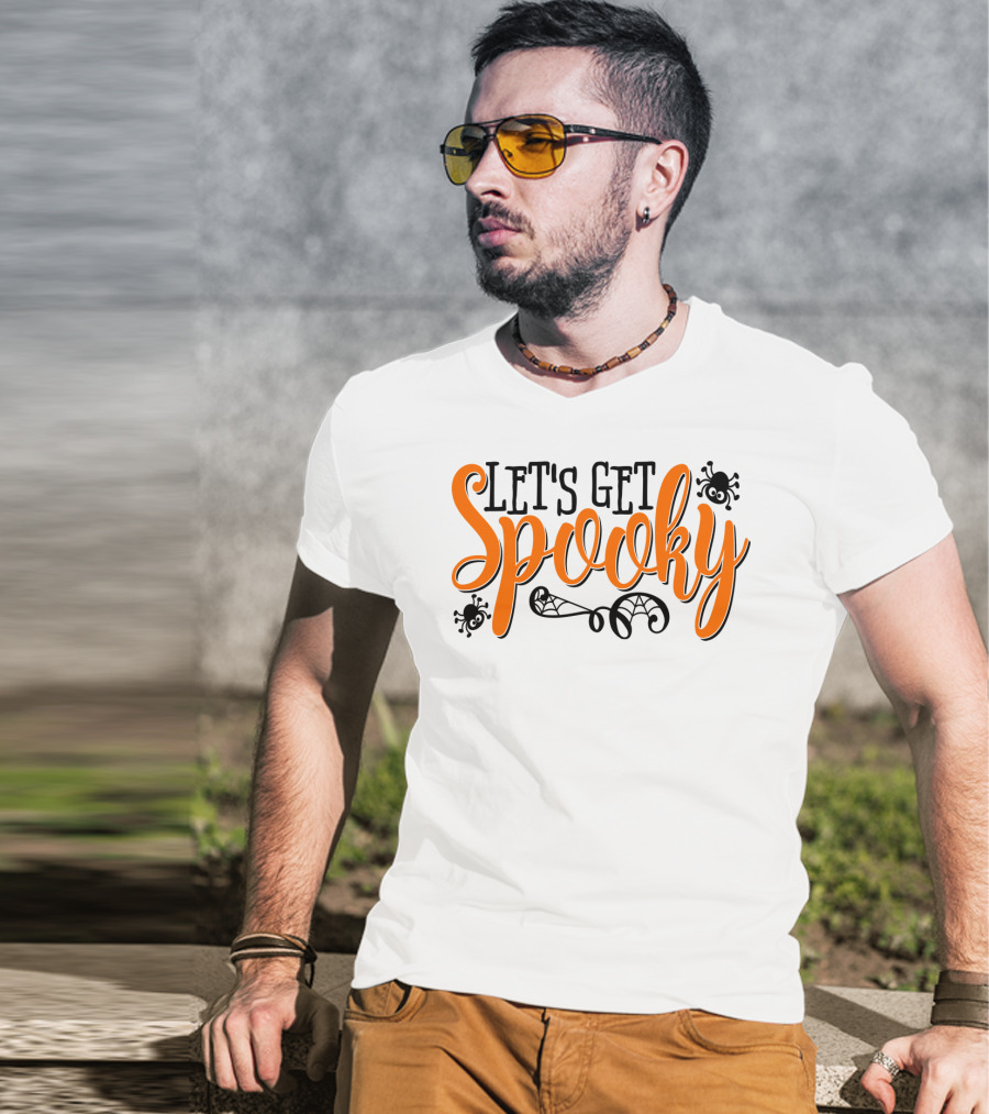 Let's Get Spooky Halloween Teacher Mom 7 Creepy Spiders T-Shirt
