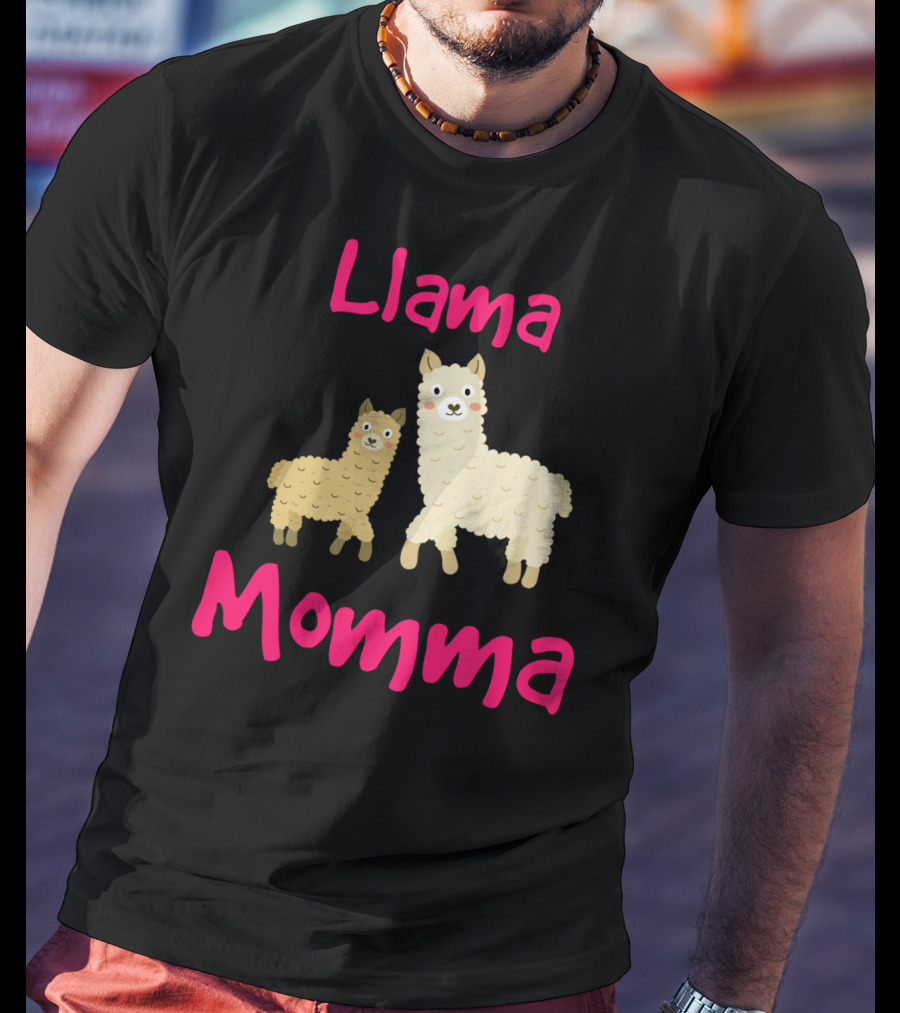 Llama Momma Cute Llama Mom And Baby T-Shirt