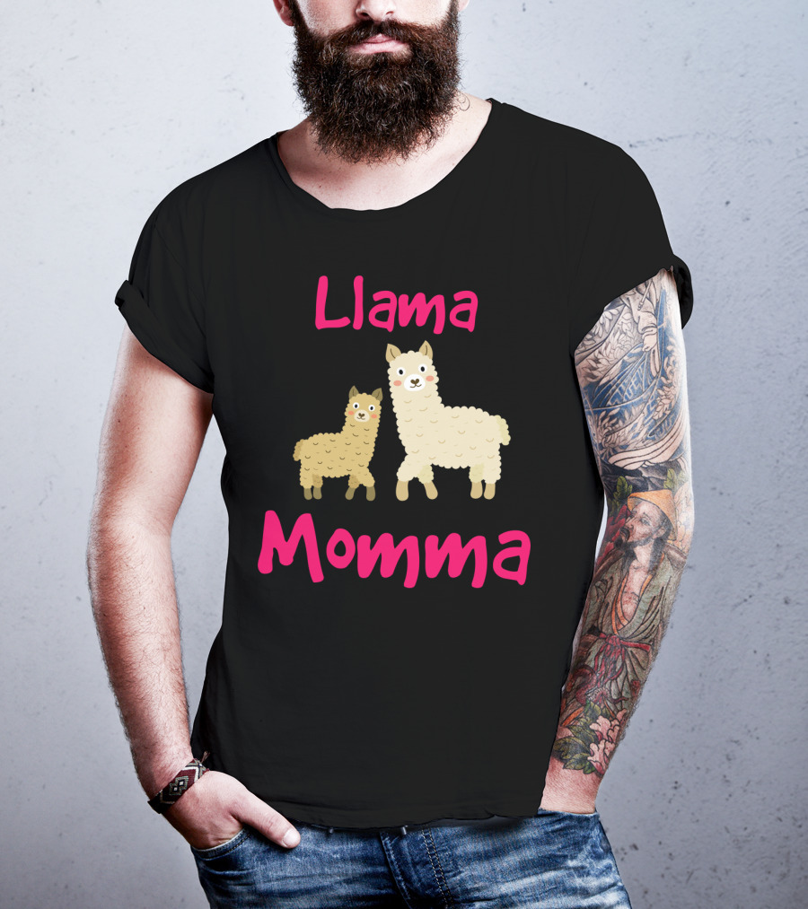 Llama Momma Cute Llama Mom And Baby T-Shirt