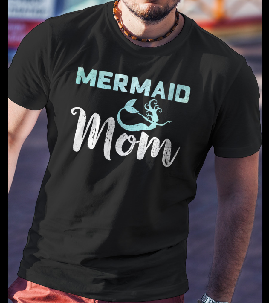 Mermaid Mom Mother's Day Celebration Cute 9 Birthday Party T-Shirt