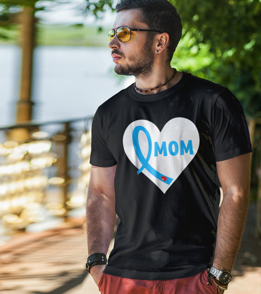 Proud Mom Mama Mother Of A Type 1 2 Diabetes Diabetic Heart T-Shirt