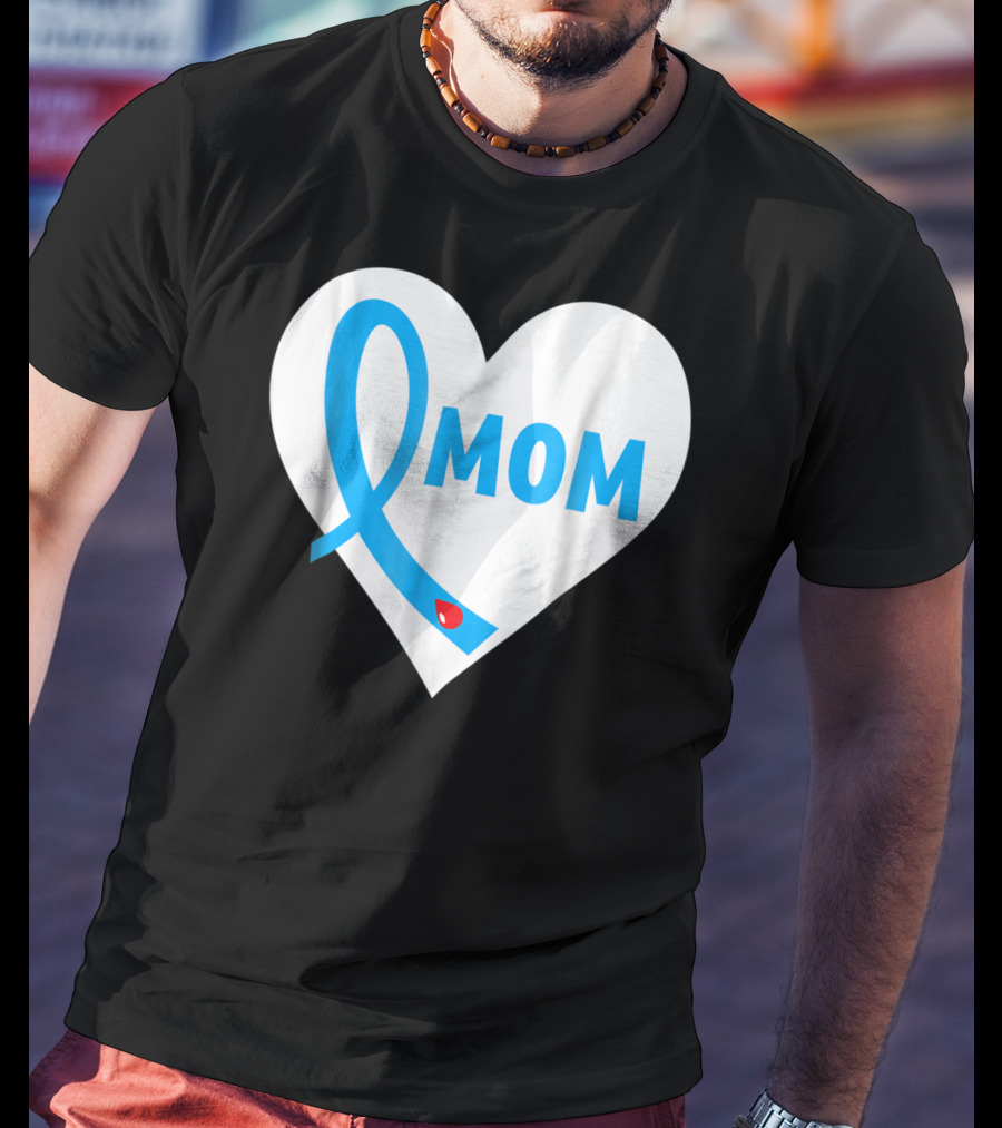 Proud Mom Mama Mother Of A Type 1 2 Diabetes Diabetic Heart T-Shirt