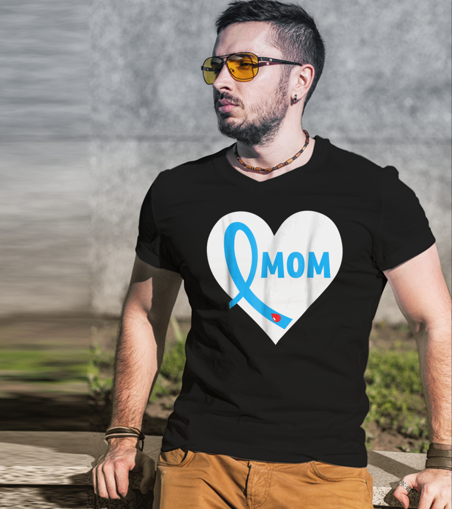 Proud Mom Mama Mother Of A Type 1 2 Diabetes Diabetic Heart T-Shirt