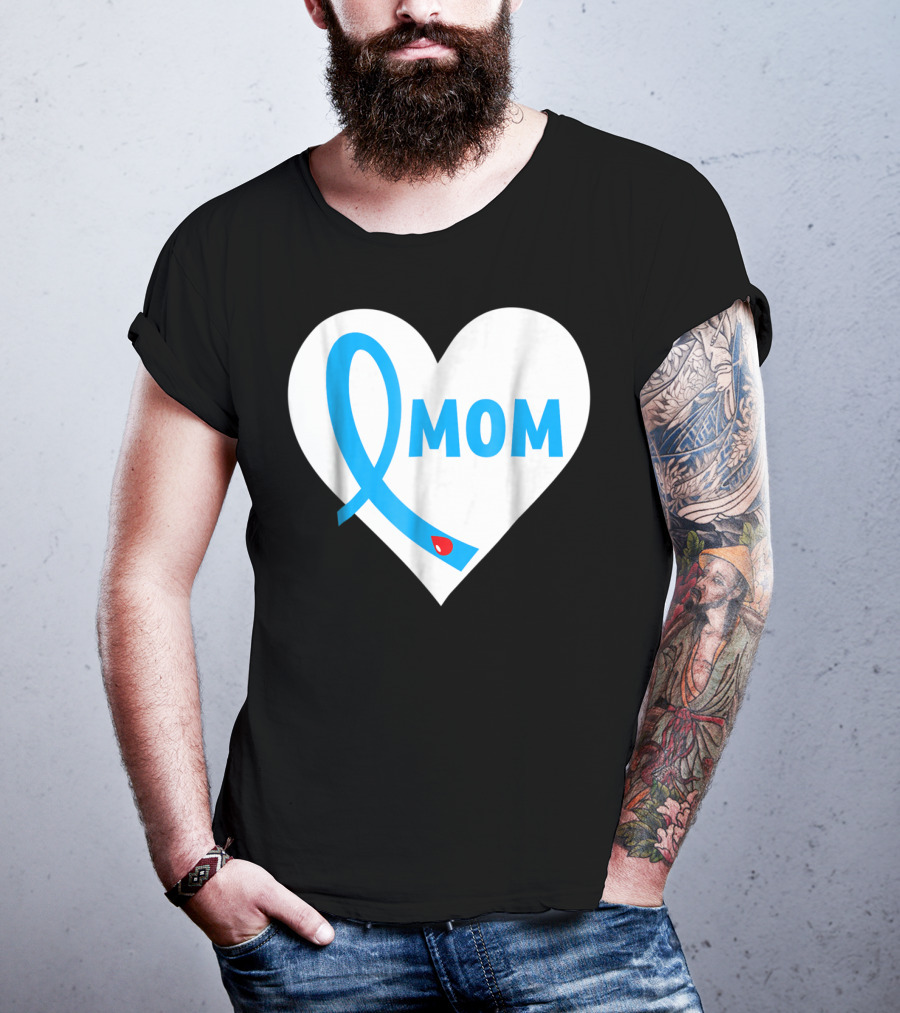 Proud Mom Mama Mother Of A Type 1 2 Diabetes Diabetic Heart T-Shirt