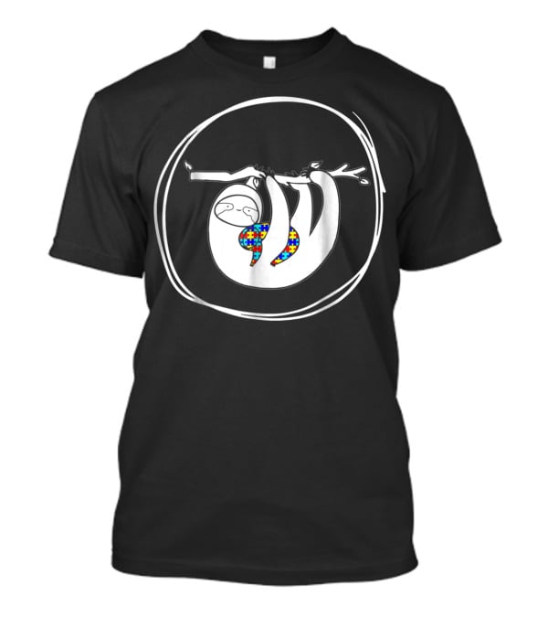 Sloth Autism Awareness Sloth Lover Puzzle T-Shirt