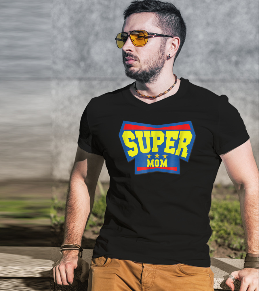 Super Mom Superhero Mother Star T-Shirt