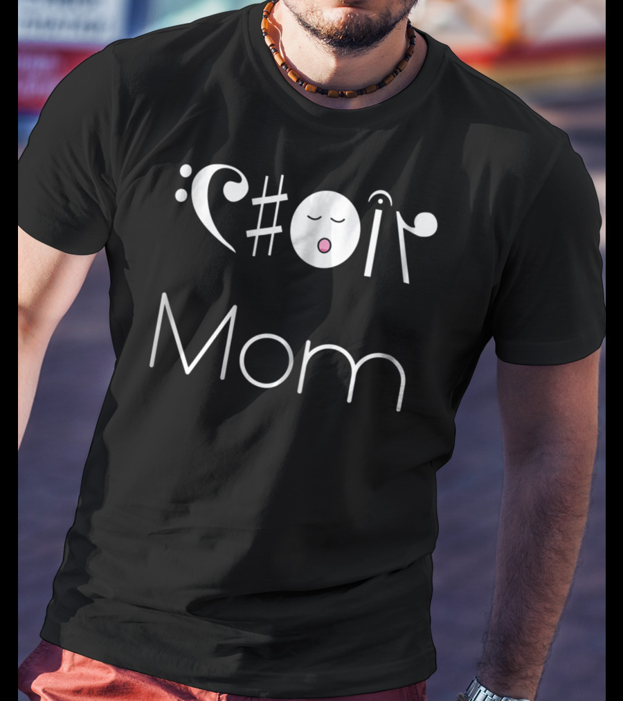 Choir Mom Music Notes Animated Text T-Shirt