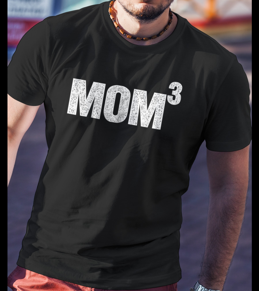 Distressed Mom Cubed Mom Of Three Equation T-Shirt