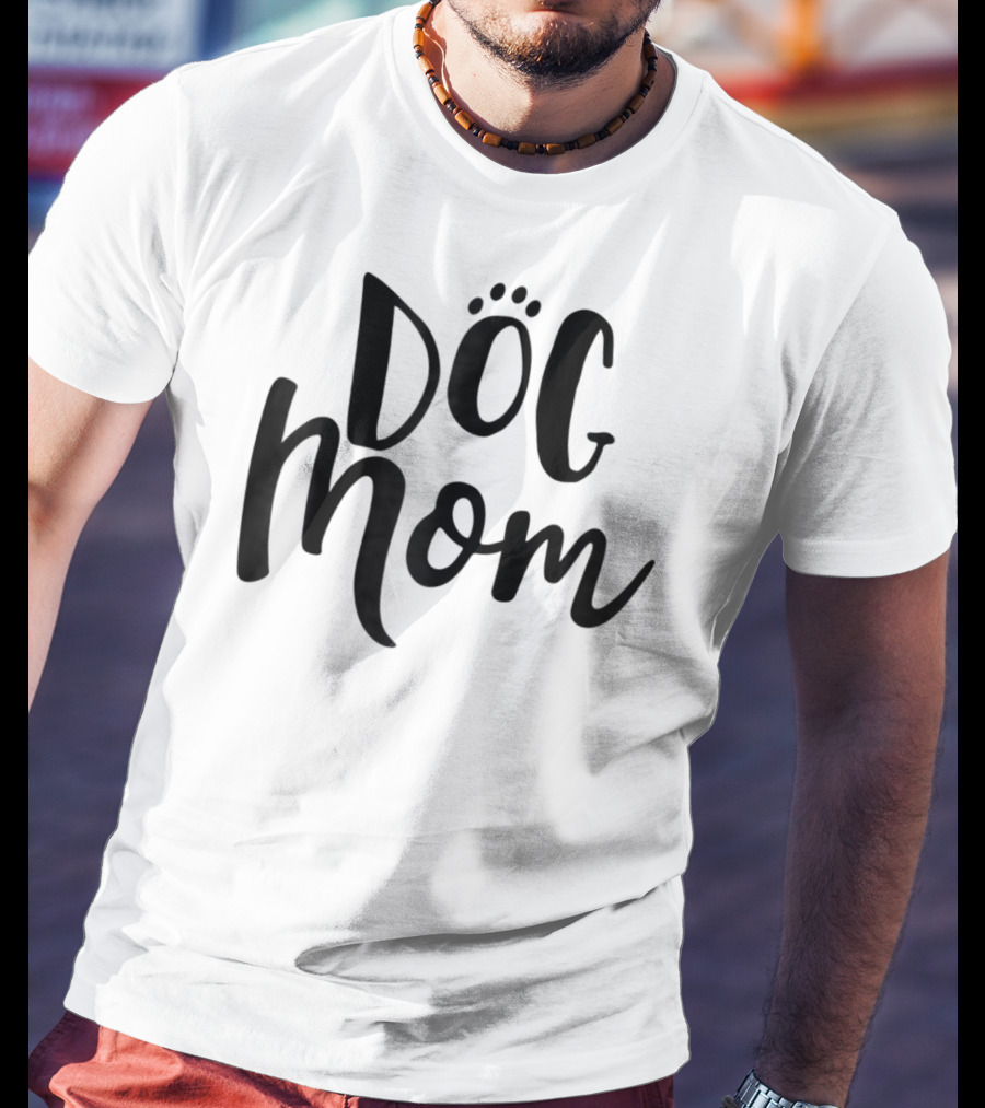 Dog Mom Womens Cute Paw Print Top9 T-Shirt