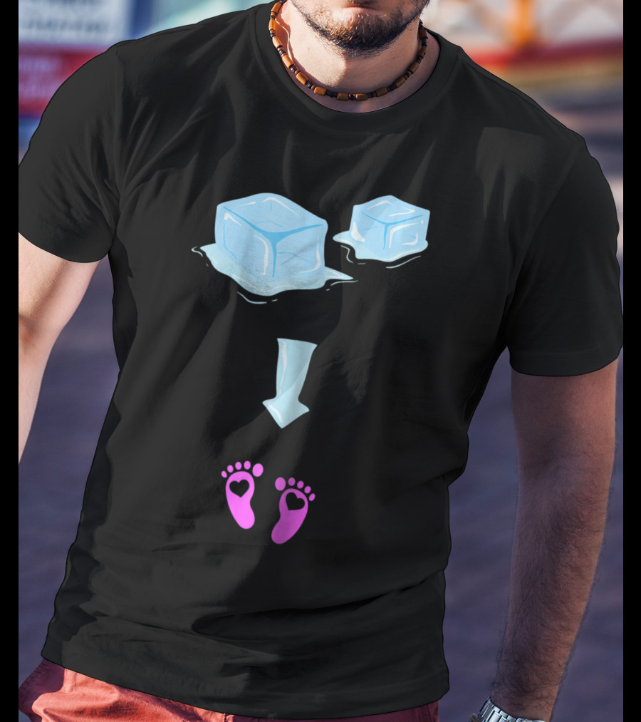 Ice Ice Girls Pregnancy Announcement Mom Of Girls Ice Cubes Baby Feet T-Shirt
