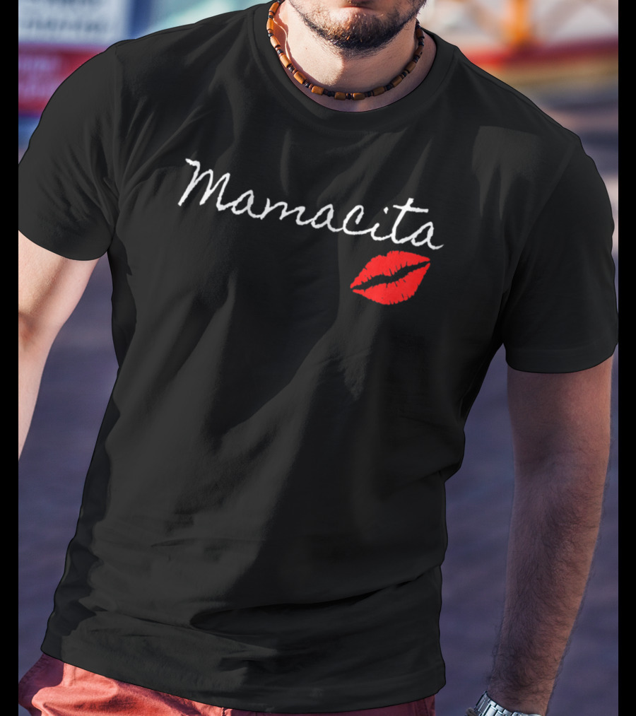 Mamacita Funny Cute USAMexican With Red Lips T-Shirt