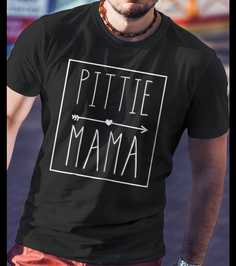 Pittie Mama Arrow Heart Pitbull Mom For Women T-Shirt