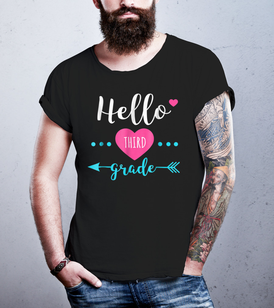 Hello Third Grade Back To School For 3rd Grade Kids Teacher T-Shirt