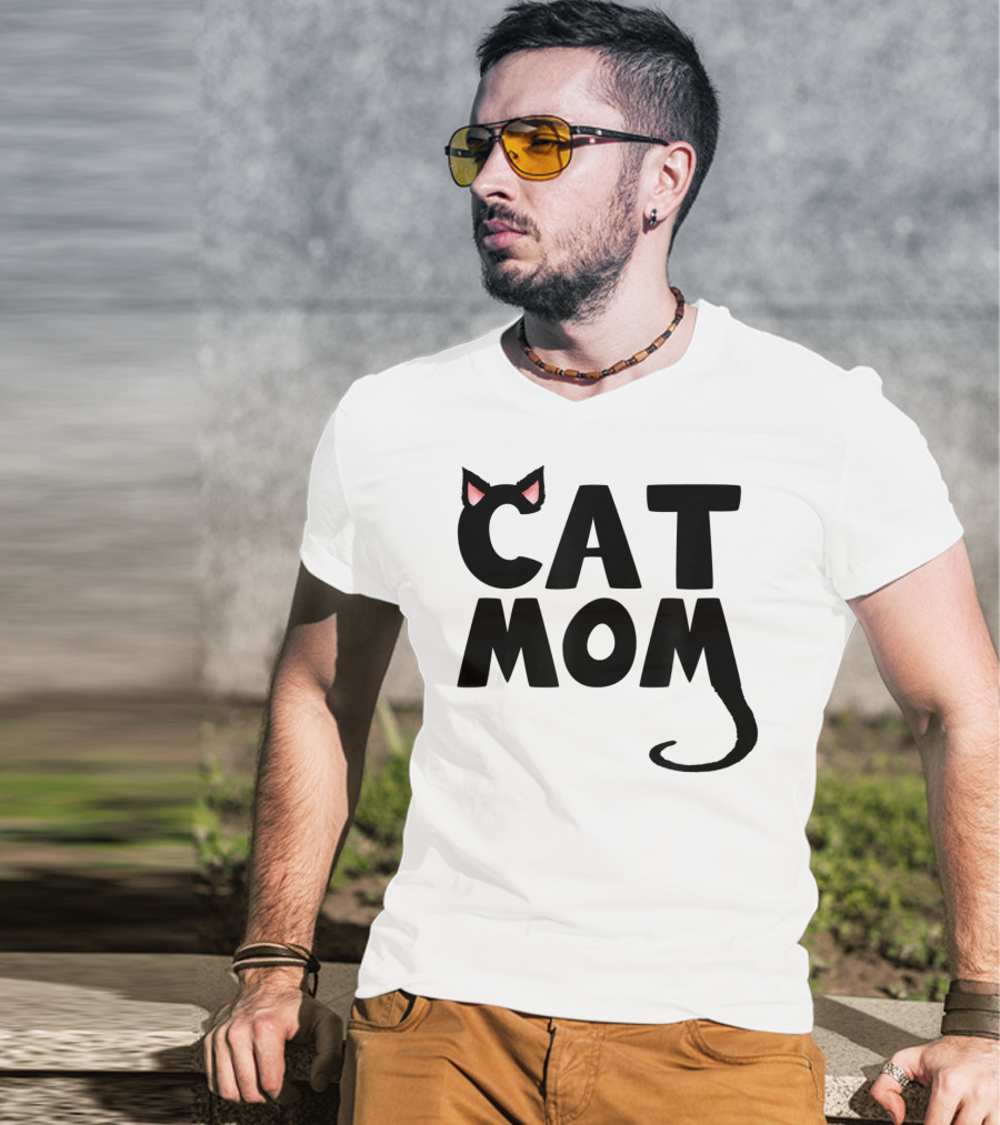 Cat Mom With Cat Ears And Tail T-Shirt