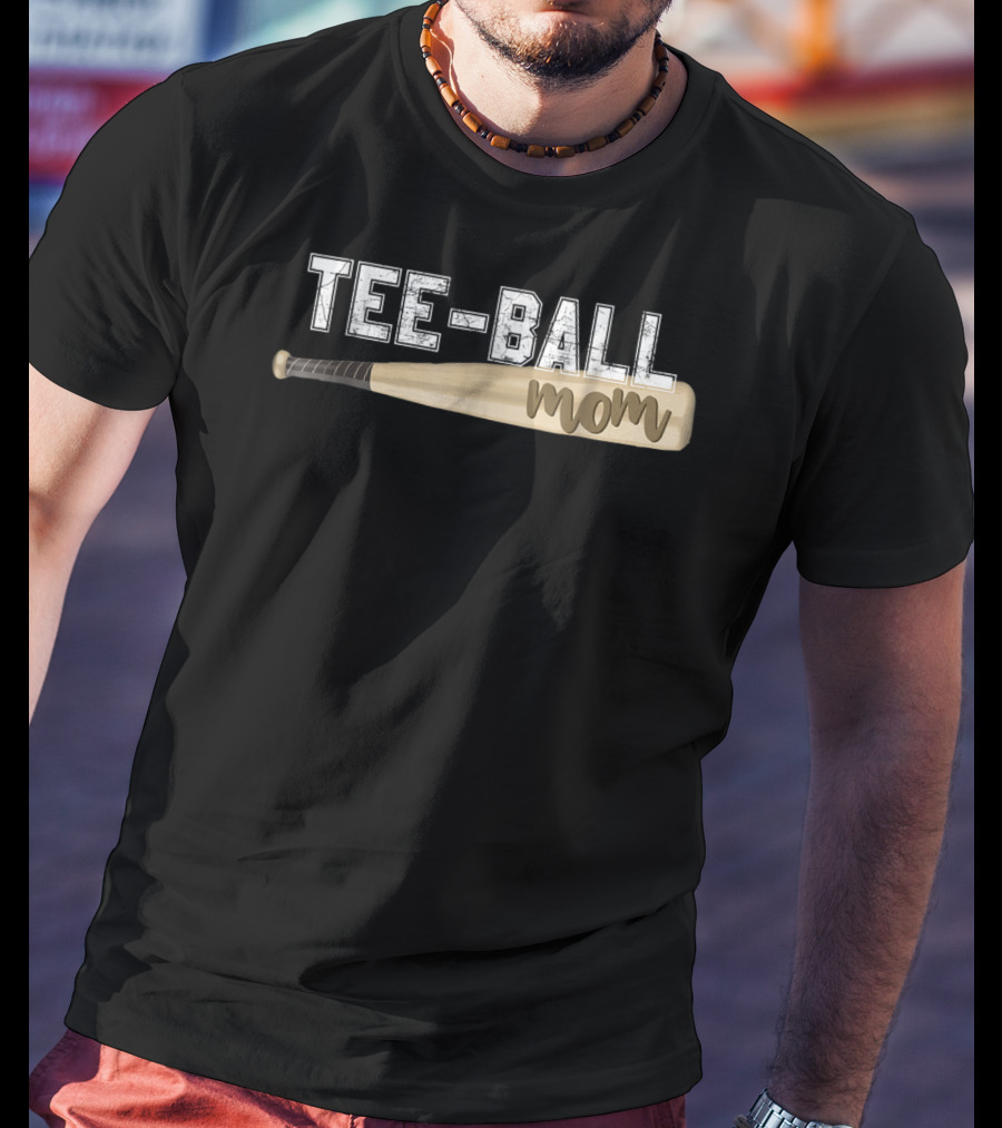 Tee-Ball Mom Baseball Bat Cute Teeball T-Shirt