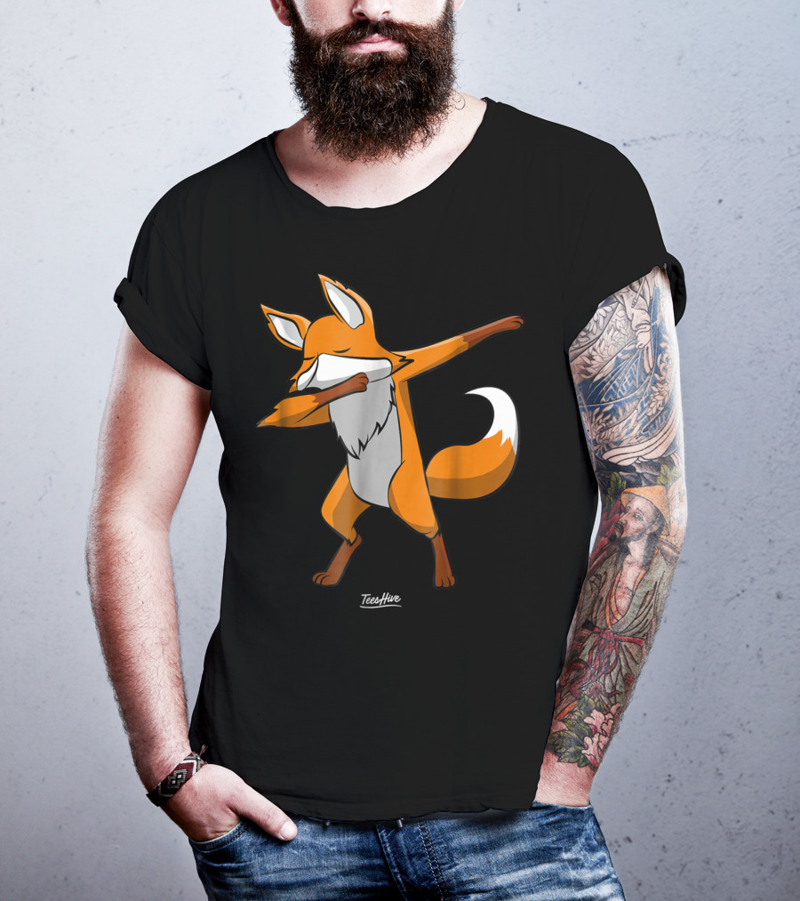 Dabbing Fox Dab Red Fox Animal Fox Mom Funny Fox Lover TeeHive T-Shirt