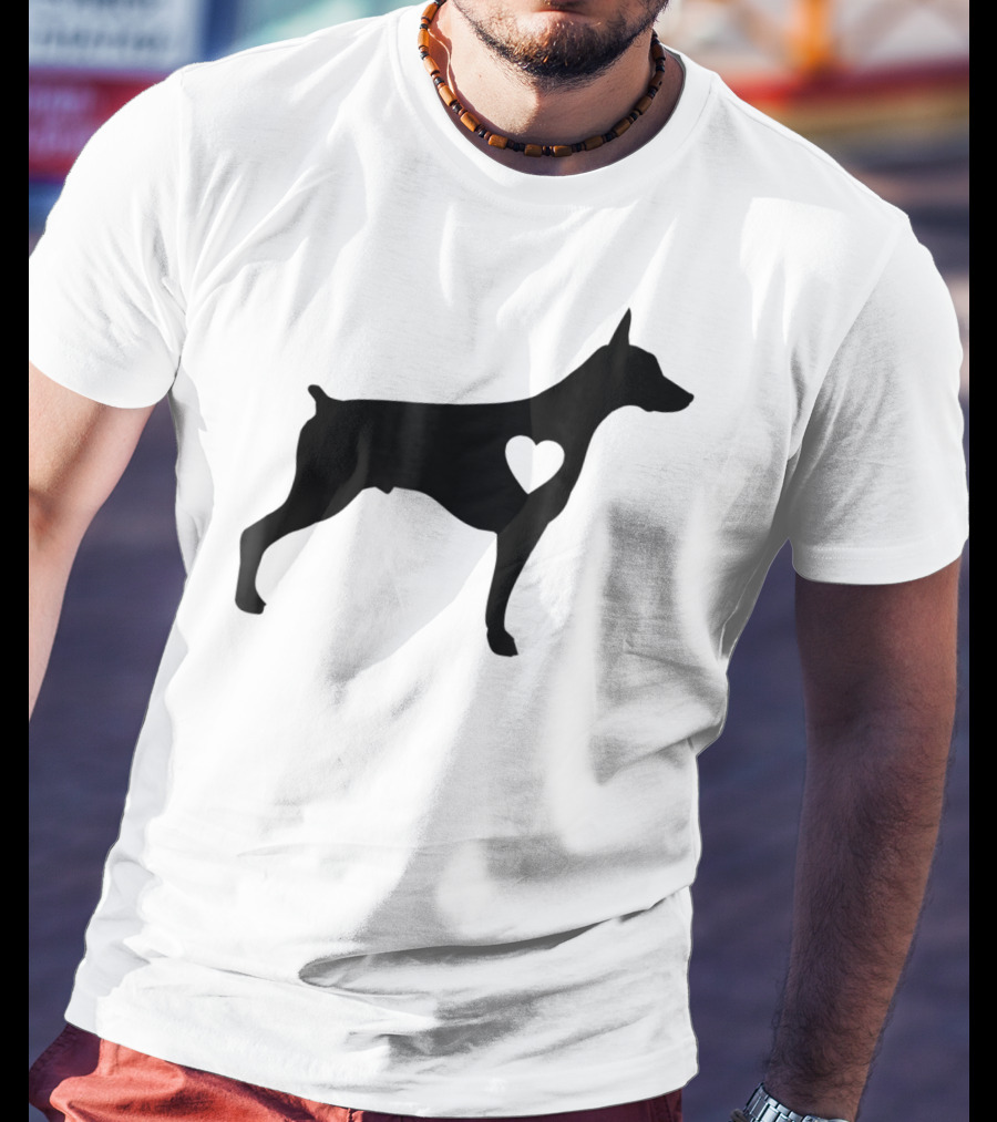 Doberman Heart Love Silhouette Dog Mom90 T-Shirt