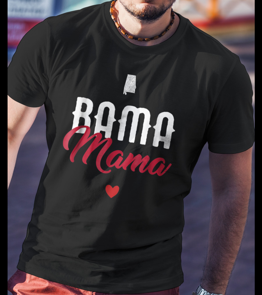 Bama Mama Best Alabama Mom Native Heart T-Shirt