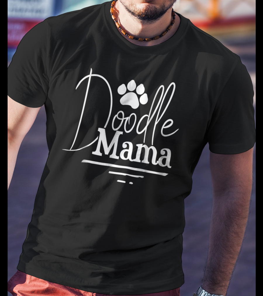 Doodle Mama Cute GoldenDoodle Labradoodle Paw Prints T-Shirt