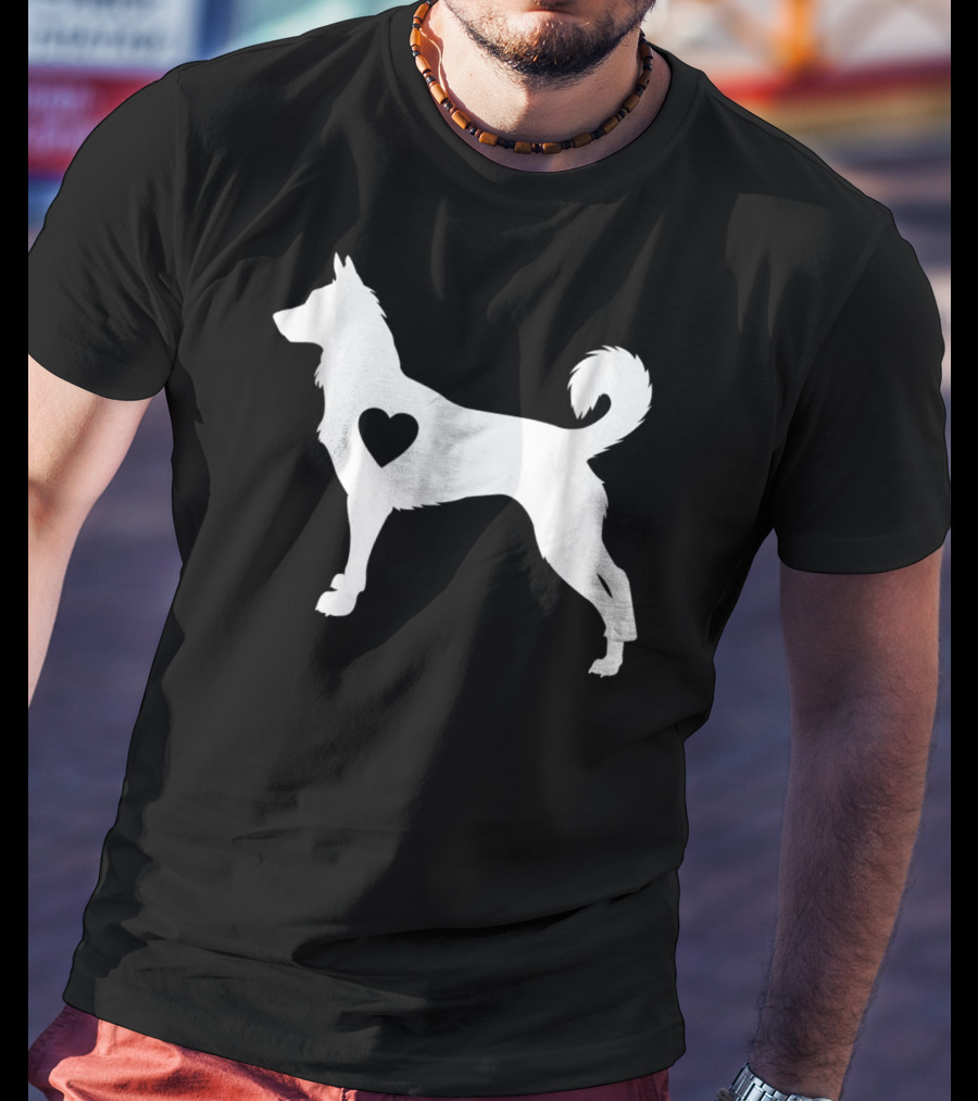 Canaan Dog Love Heart Silhouette Dog Mom Idea T-Shirt