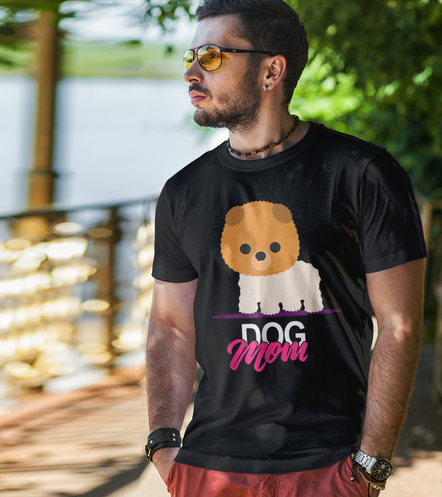 DOG MOM Funny Dog Lover Cute Pomeranian Art S97 T-Shirt