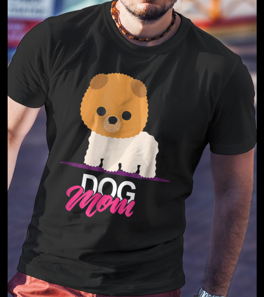 DOG MOM Funny Dog Lover Cute Pomeranian Art S97 T-Shirt