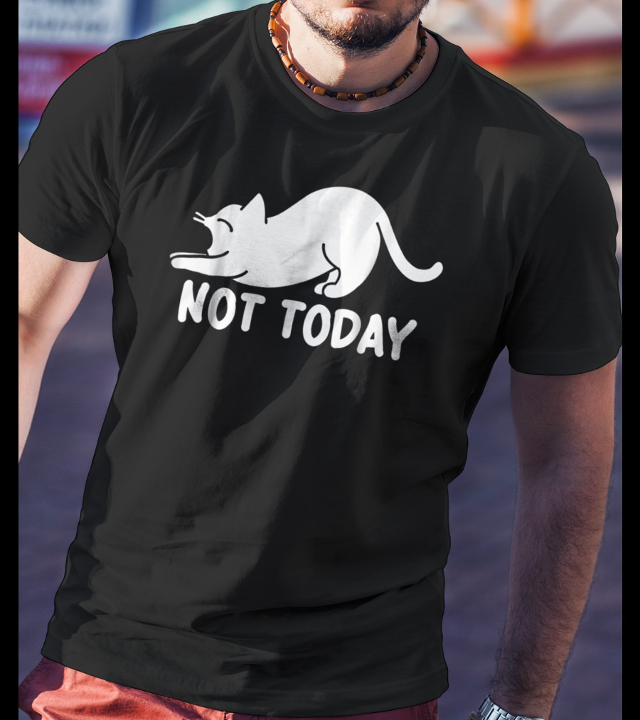 Lazy Cat Not Today Cat Lovers Cat Lady Cat T-Shirt