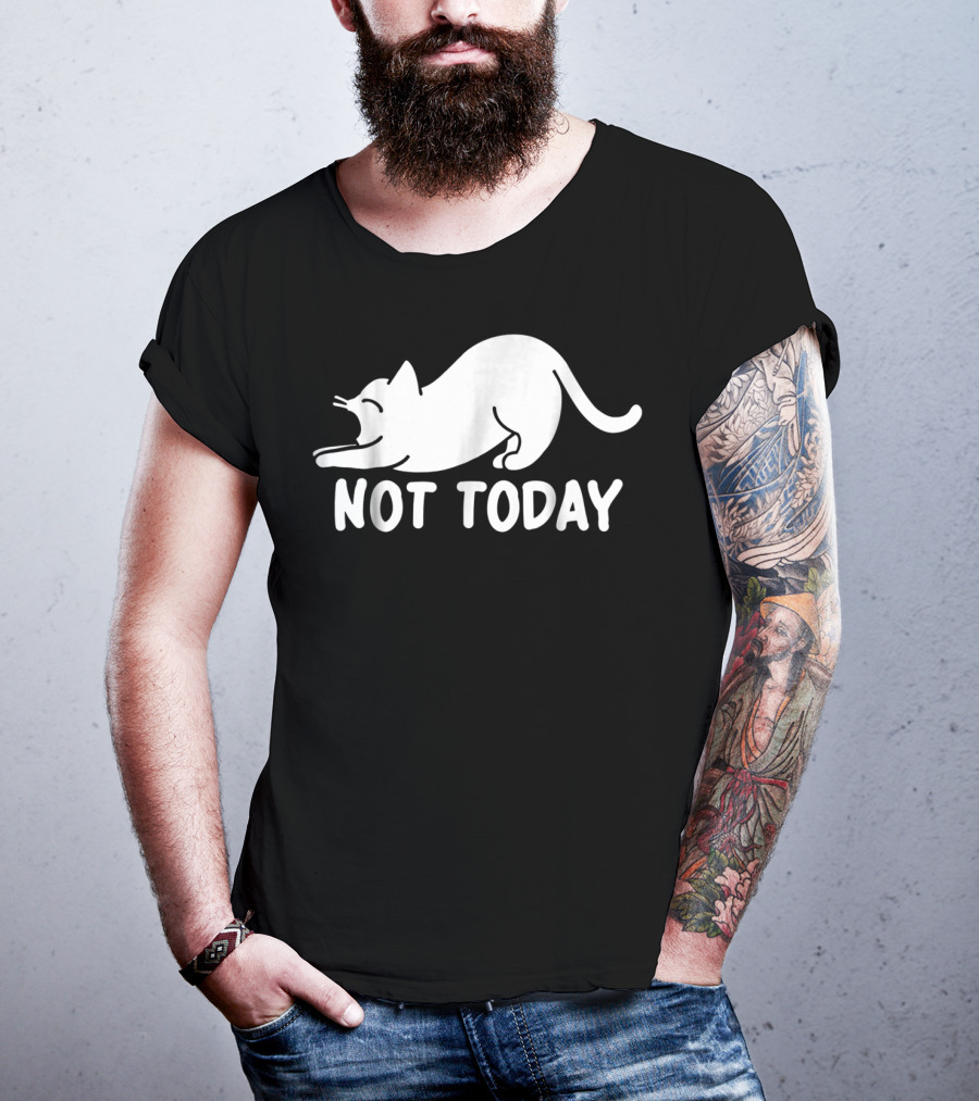 Lazy Cat Not Today Cat Lovers Cat Lady Cat T-Shirt