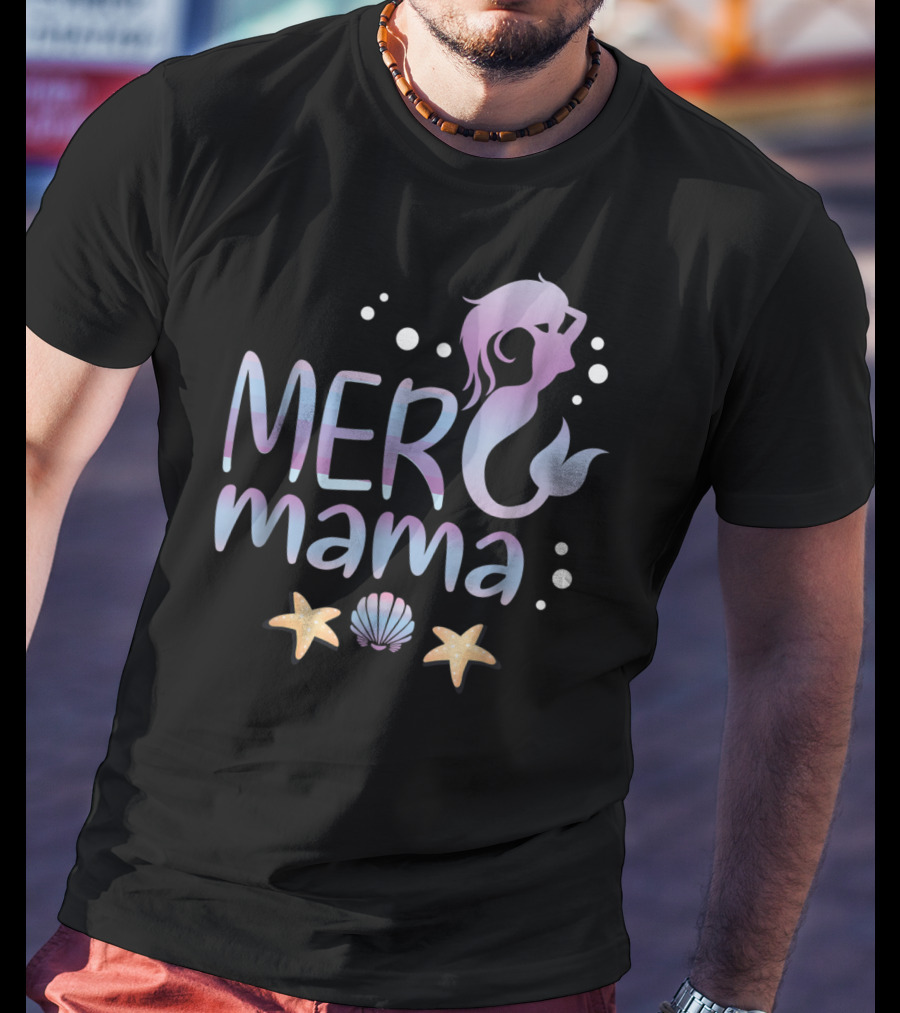 MER Mama Mermaid Birthday Party Mom T-Shirt