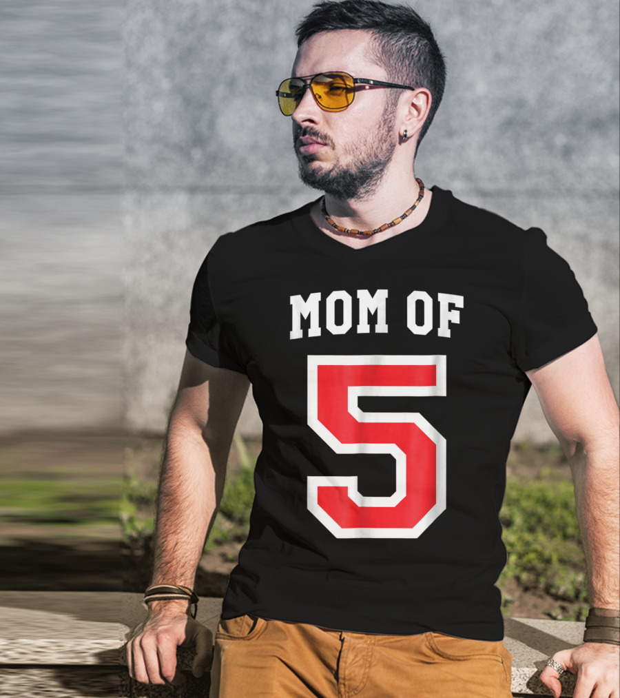 Mom Of 5 Baseball Jersey T-Shirt
