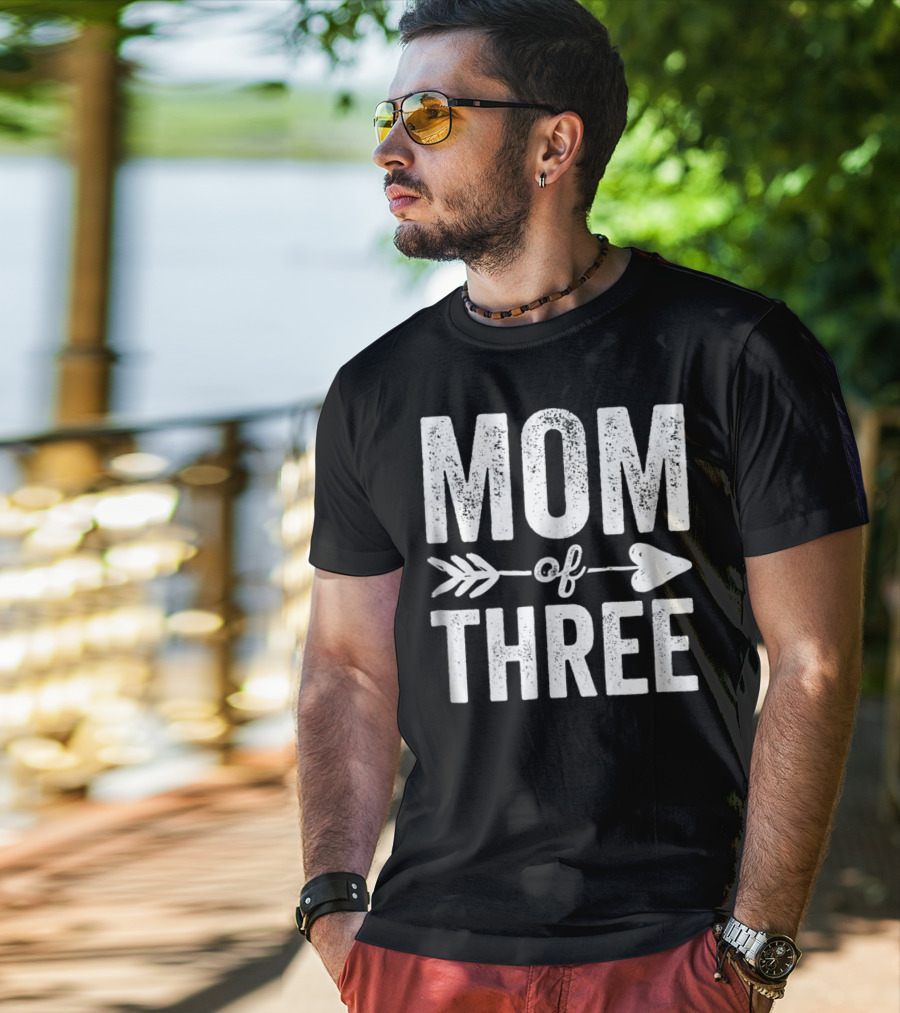 Mom Of Three Arrow Heart T-Shirt