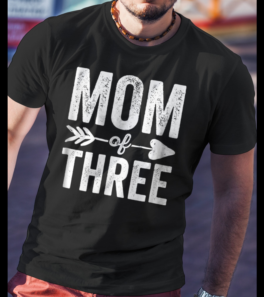 Mom Of Three Arrow Heart T-Shirt