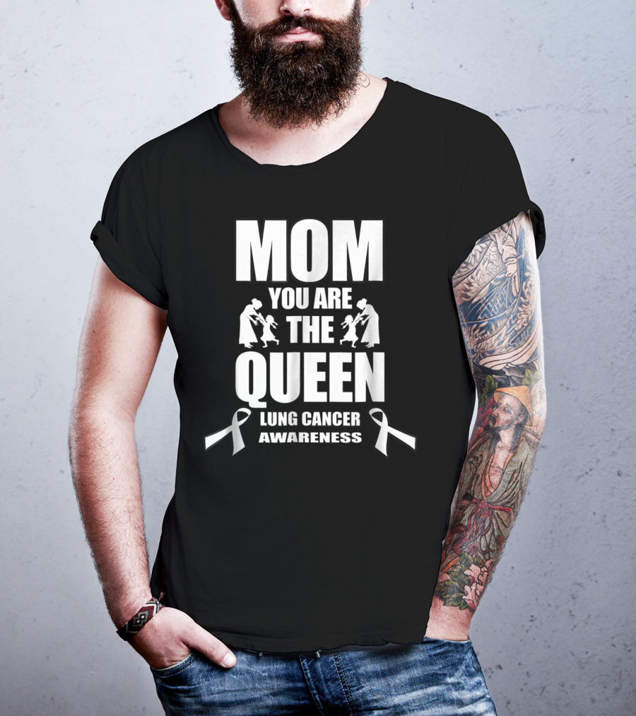 Mom You Are The Queen Lung Cancer Awareness Ribbon Iconic T-Shirt