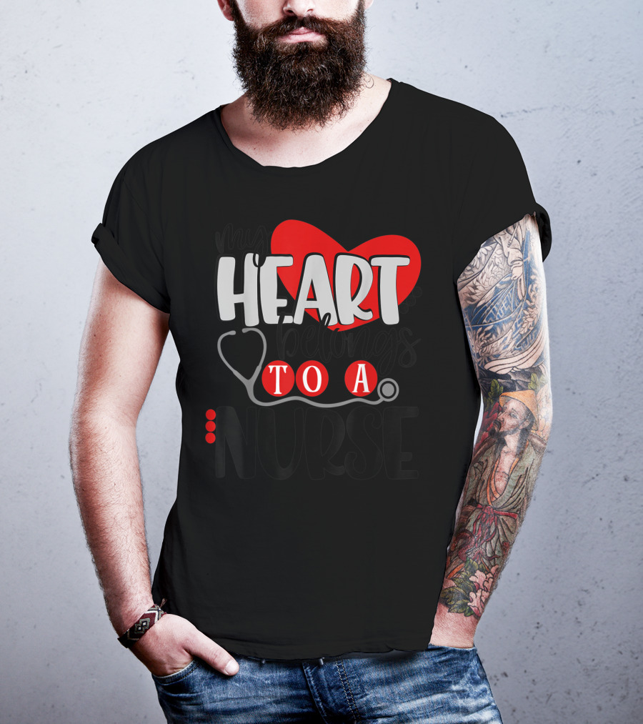 My Heart Belongs To A Nurse RN LPN Mom Wife23 T-Shirt
