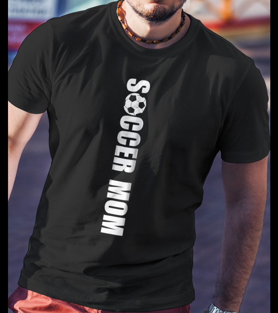 SmileteesSports Funny Vertical Soccer Mom With Soccer Ball O T-Shirt
