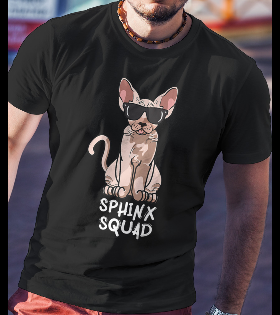 Sphynx Cat Lovers Cat Mom Sphinx Squad Holiday Greetings T-Shirt